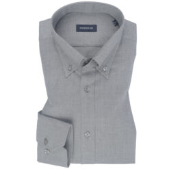 Grey Oxford Button-Down Cotton Shirt