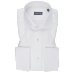 Double Cuff White Twill Cotton Shirt