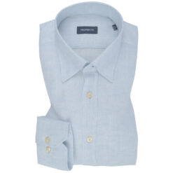 Pure Linen Light Blue Plain Shirt