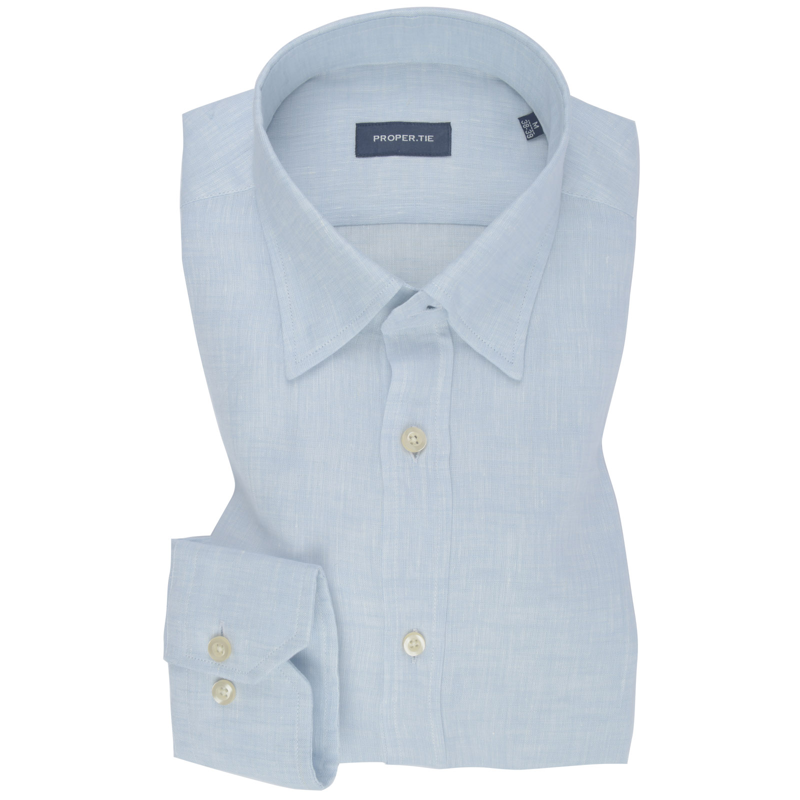 Pure Linen Light Blue Plain Shirt