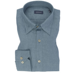 Pure Linen Blue Denim Plain Shirt