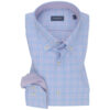 Blue & Pink Check Contrast Cotton Shirt