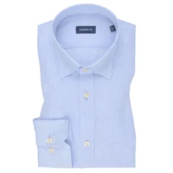 Pure Linen Light Blue Plain Shirt