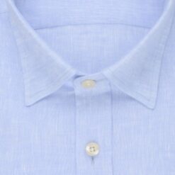 Alternative view of Pure Linen Light Blue Plain Shirt