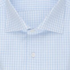 Alternative view of Gingham Check Light Blue Twill Cotton Shirt