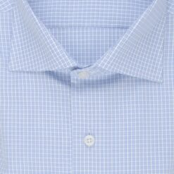 Alternative view of Small Check Blue Texture Cotton Shirt