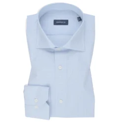 Micro Check Light Blue Cotton Shirt