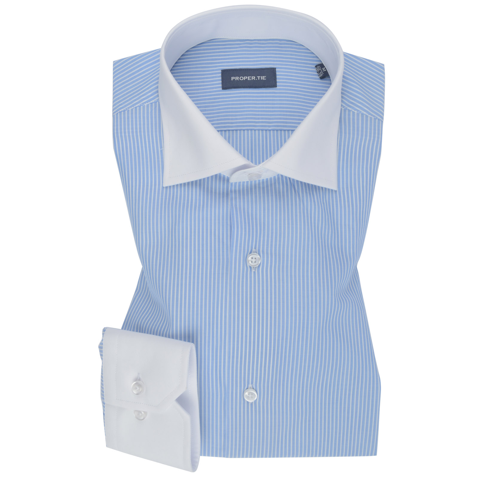 Mini Stripe Blue Winchester Collar Cotton Shirt
