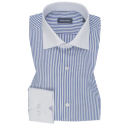 Mini Stripe Navy Blue Winchester Collar Cotton Shirt