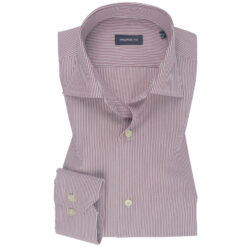 Mini Stripe Bordeaux Cotton Shirt