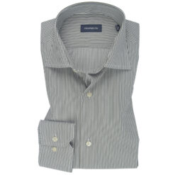 Mini Stripe Olive Green Cotton Shirt