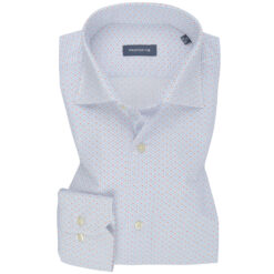 Blue Red Dotted Print Cotton Shirt