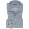 Multi Blue Diagonal Dotted Print Cotton Shirt