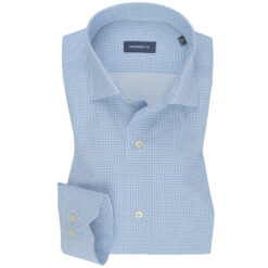 Blue Dotted Print Cotton Shirt