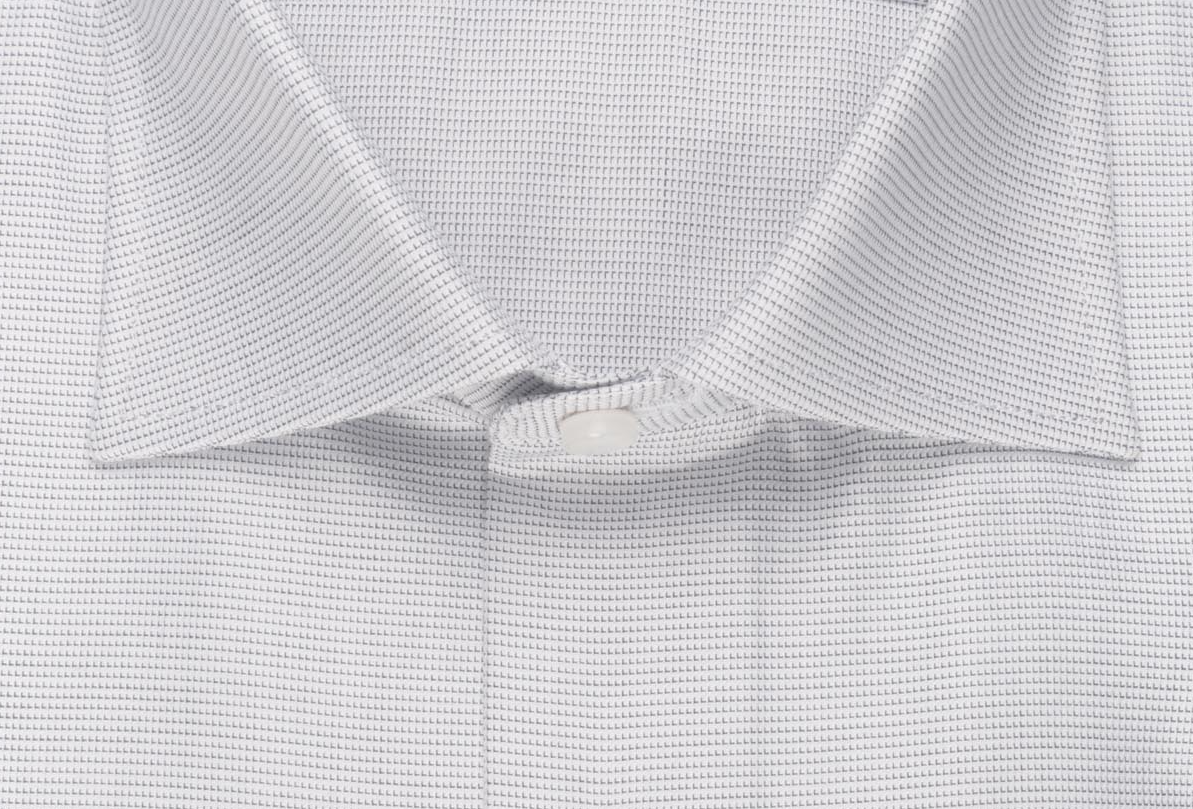 Texture Light Grey Cotton Shirt - Image 2