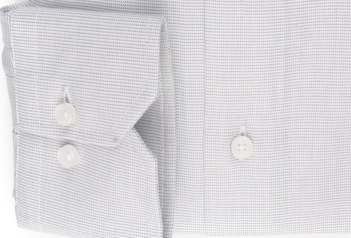 Texture Light Grey Cotton Shirt - Image 3