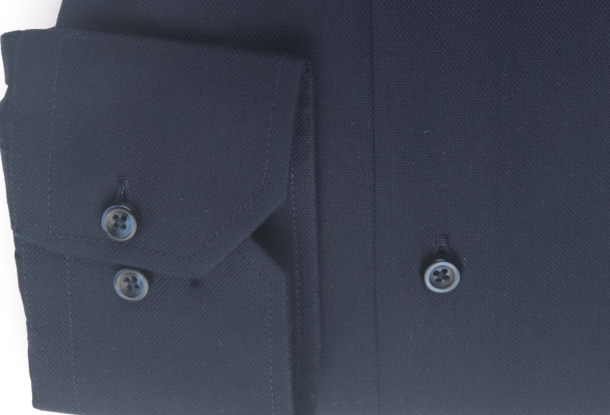 Plain Dark Blue Cotton Shirt - Image 3
