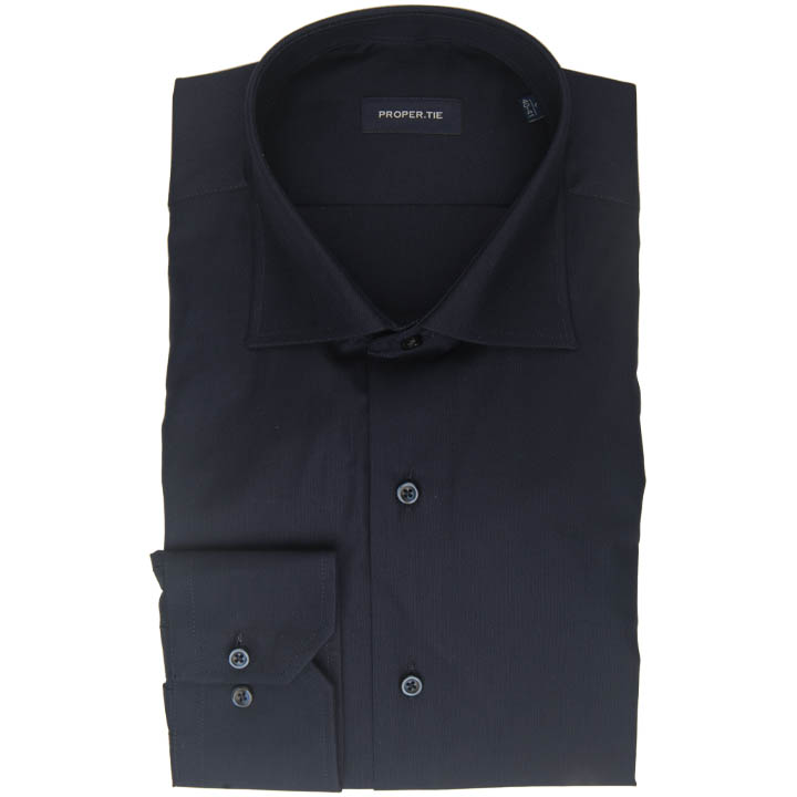 Plain Dark Blue Cotton Shirt