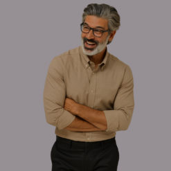 Alternative view of Beige Oxford Button-Down Cotton Shirt