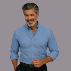 Alternative view of Blue Oxford Button-Down Cotton Shirt
