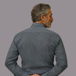 Alternative view of Black Beige Dotted Print Cotton Shirt
