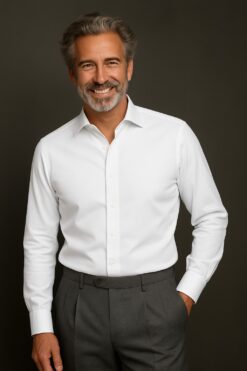 Alternative view of Plain White Twill Cotton Shirt